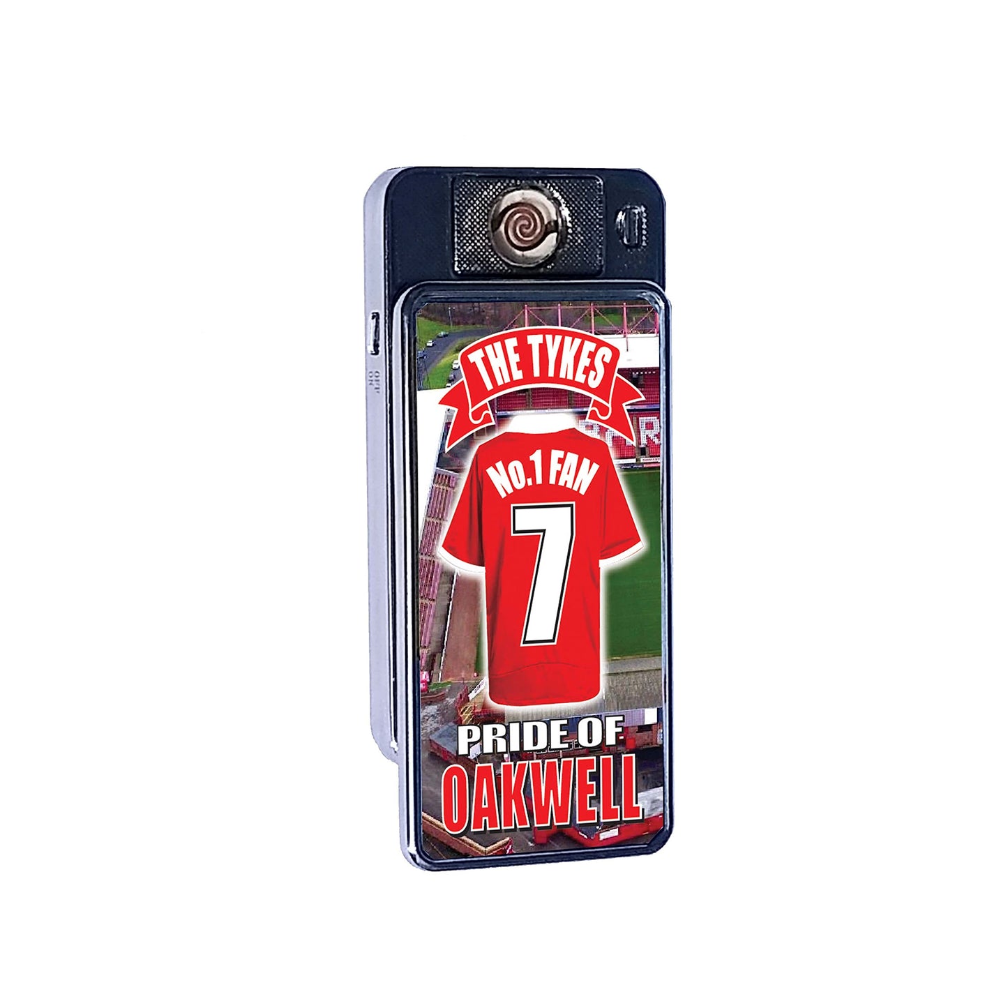 Barnsley The Tykes No.1 Fan Football Shirt Rechargeable Gift Boxed Silver Metal USB Lighter