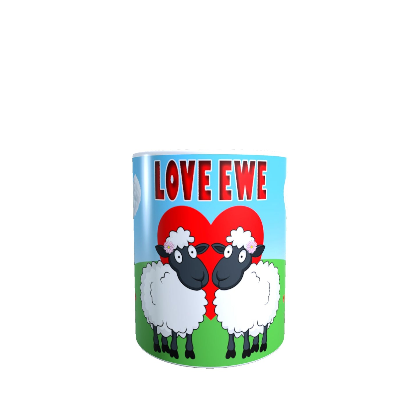 Love Ewe Two Cute Female Sheep Ceramic Mug Gift
