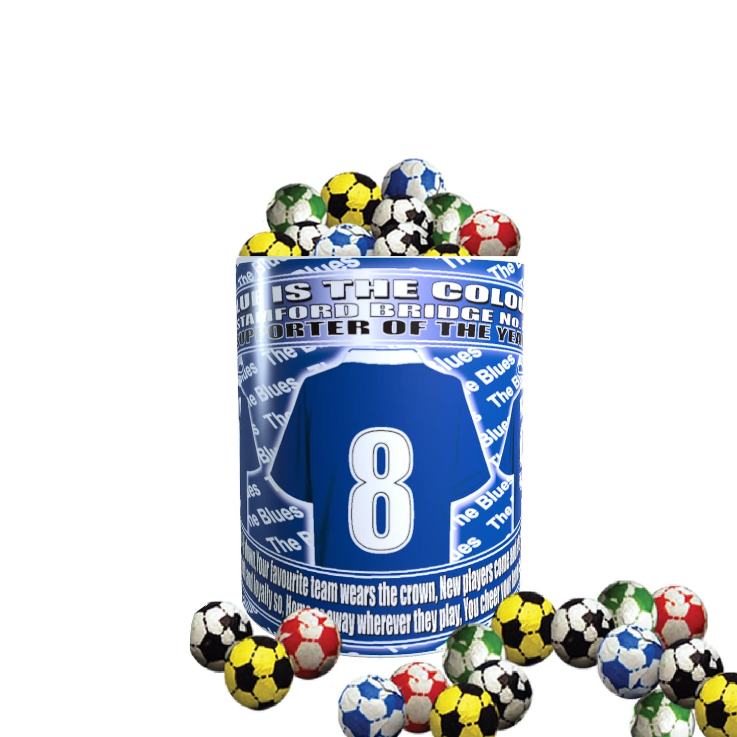 The Pensioners Football Team Shirt Mug Gift with Chocolate Footballs