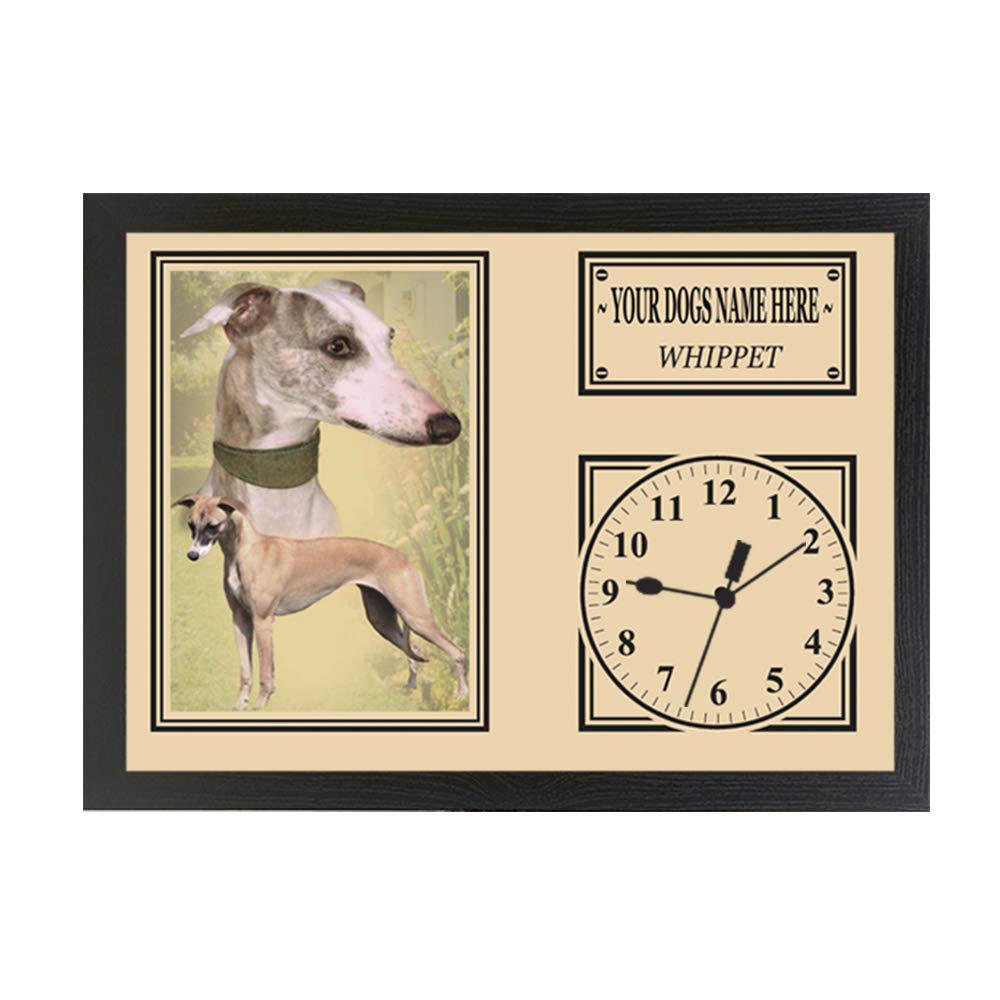 Whippet Personalised Dog Breed Gift Clock