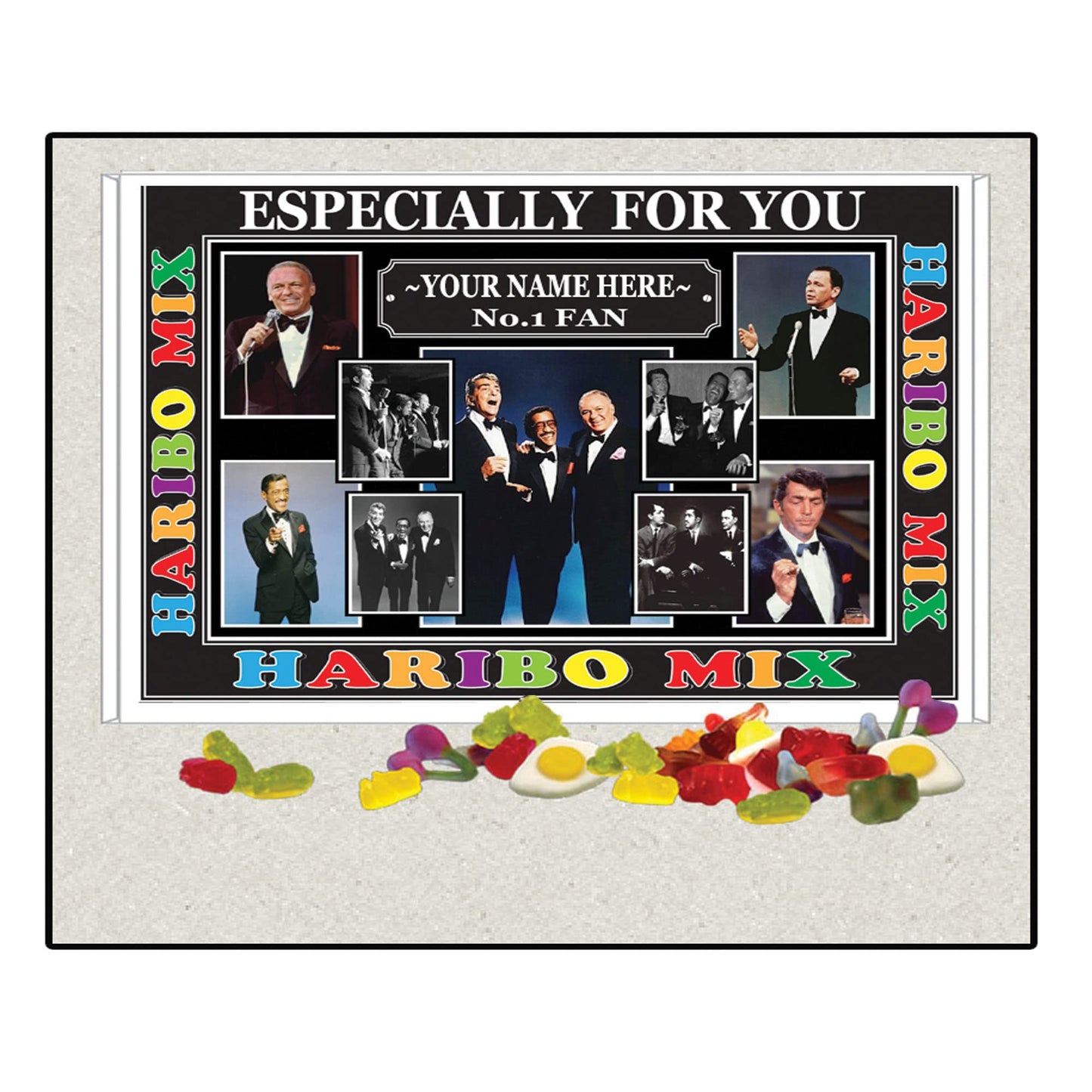 50s Crooners Celebrity Music Icon Personalised Boxed Sweets Gift Present Choice of Sweets