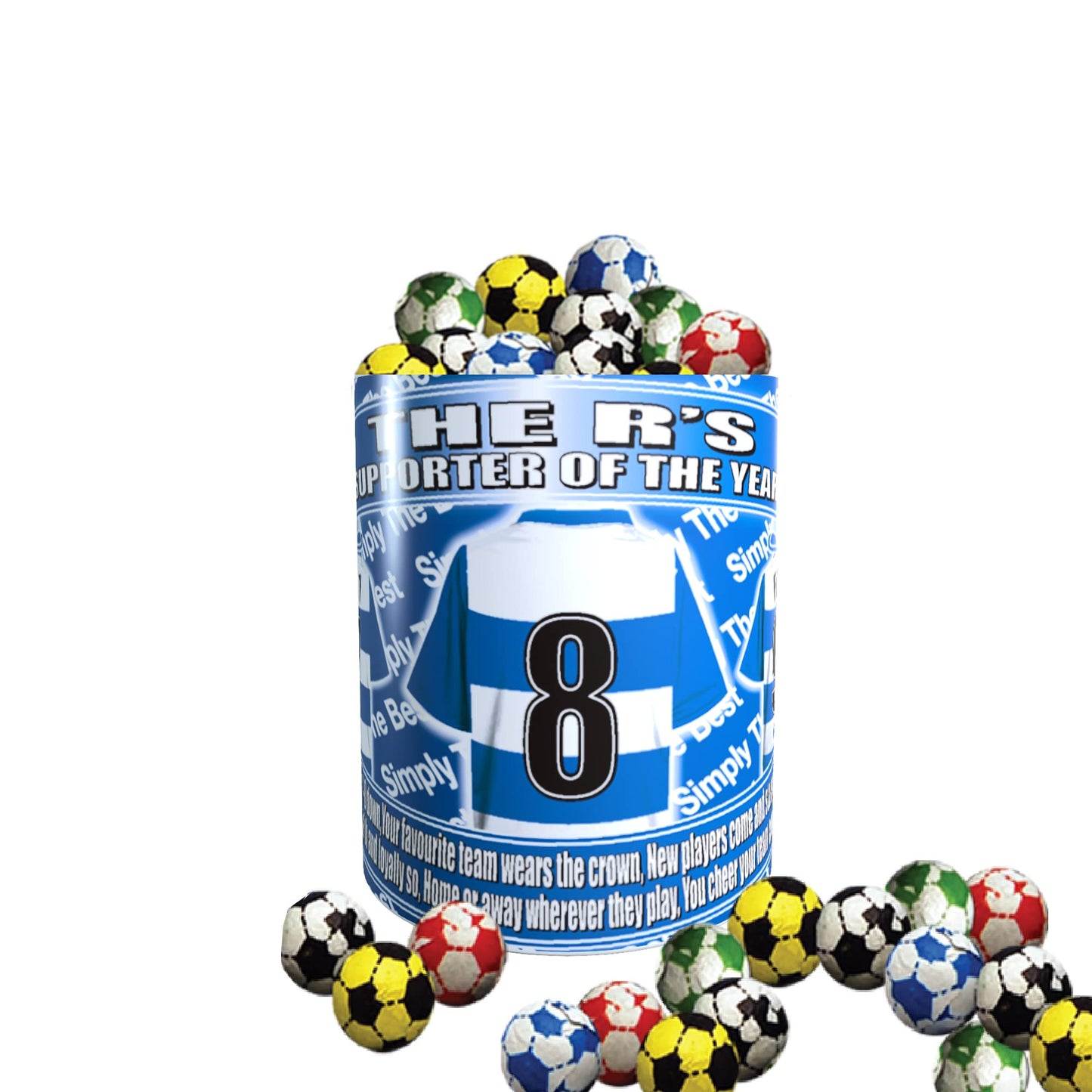 Queens PR Football Team Shirt Mug Gift with Chocolate Footballs