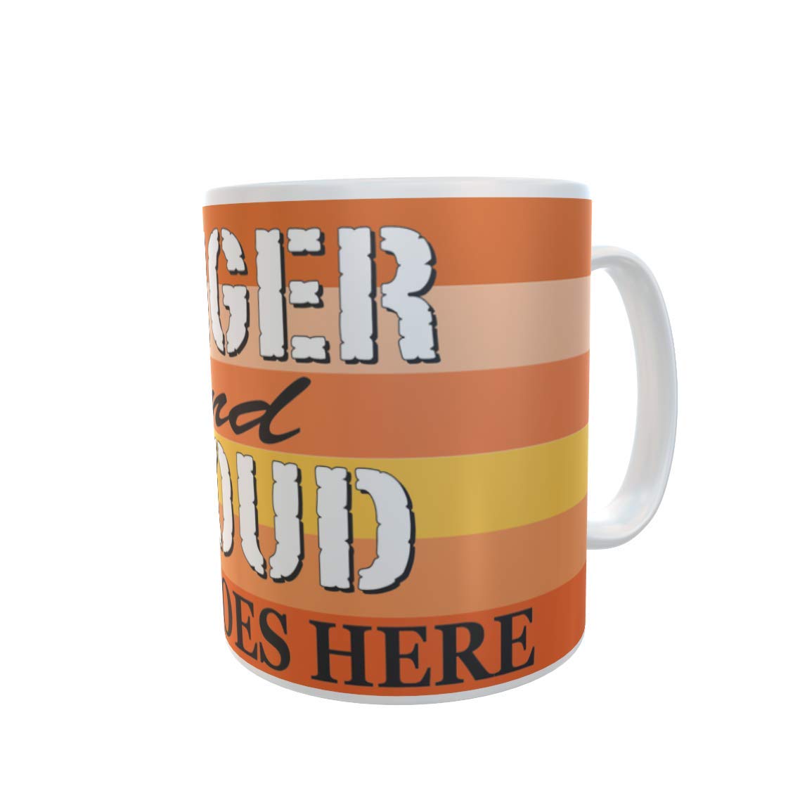 Ginger and Proud Rainbow Stripe Personalised Ceramic Gift Mug