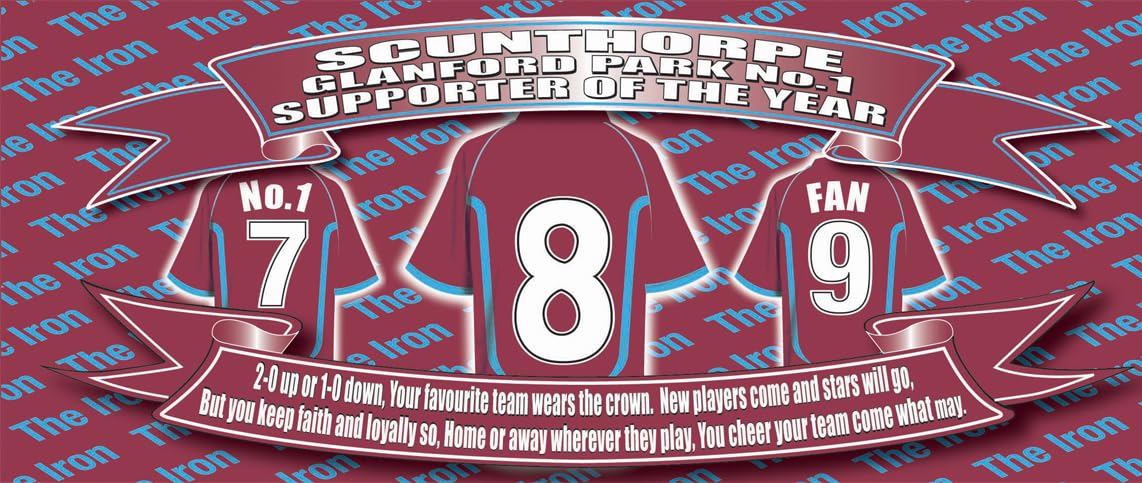 Scunthorpe Football Shirt Silver Aluminium Two Lid Unisex Water Bottle Gift
