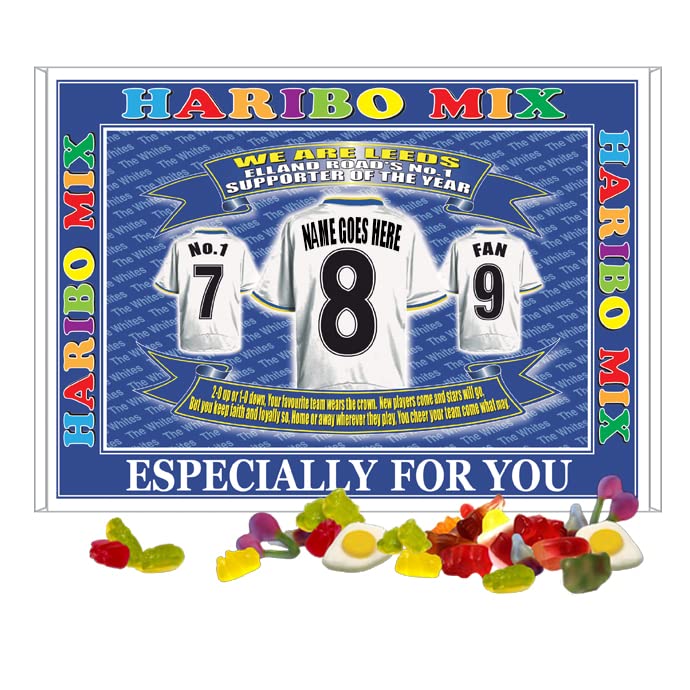Leeds U Personalised Football Shirt Gift Boxed Sweets