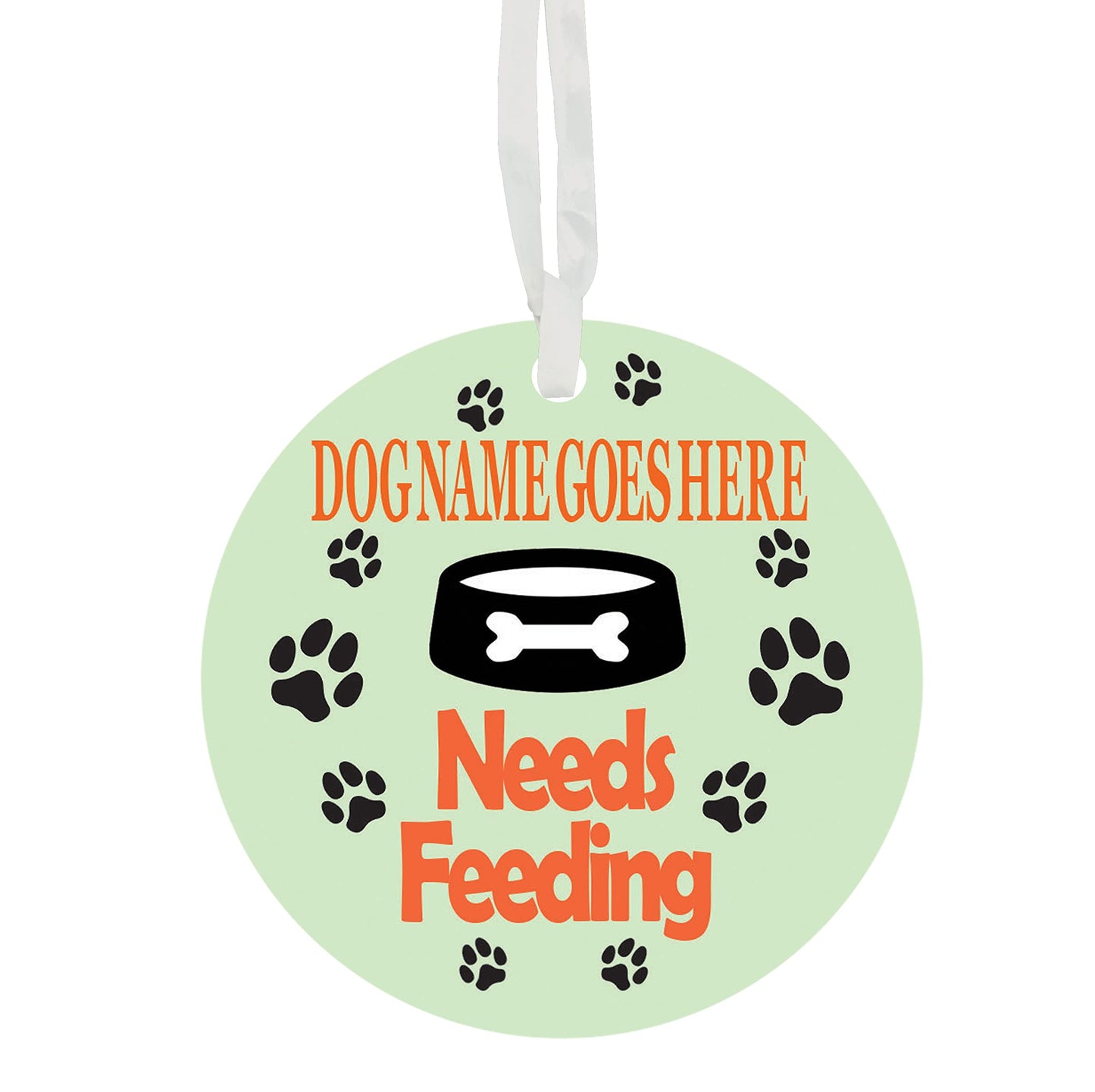 The Dog Needs Feeding Has Been Fed Personalised Reversible Hanging Novelty Pet Ceramic Gift
