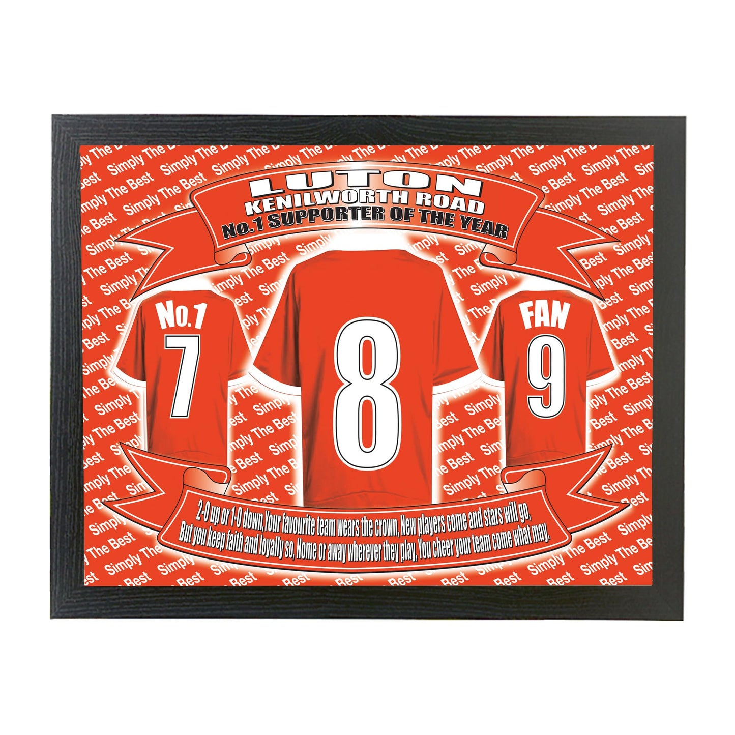 Luton Football Shirt Lap Tray Gift
