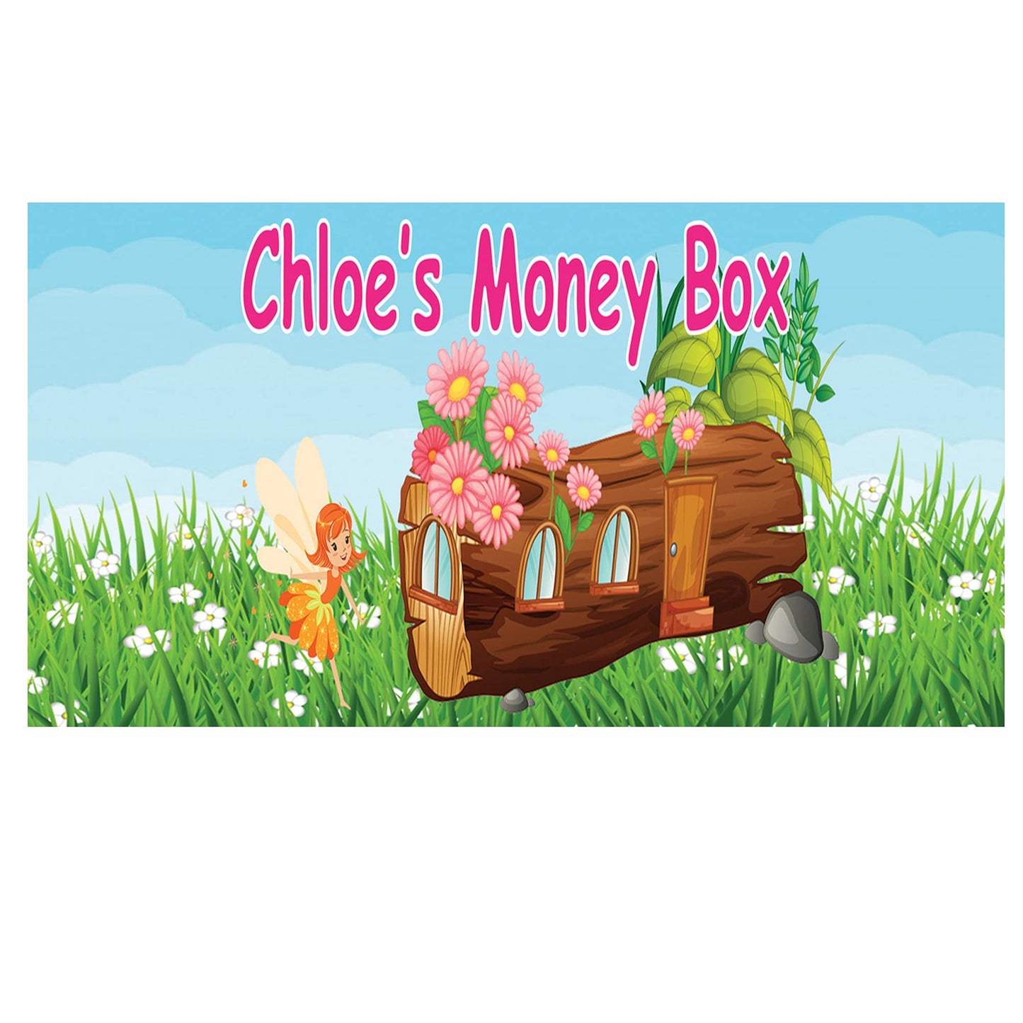 Personalised Kids Fairy Design Ceramic Piggy Bank Money Box Gift