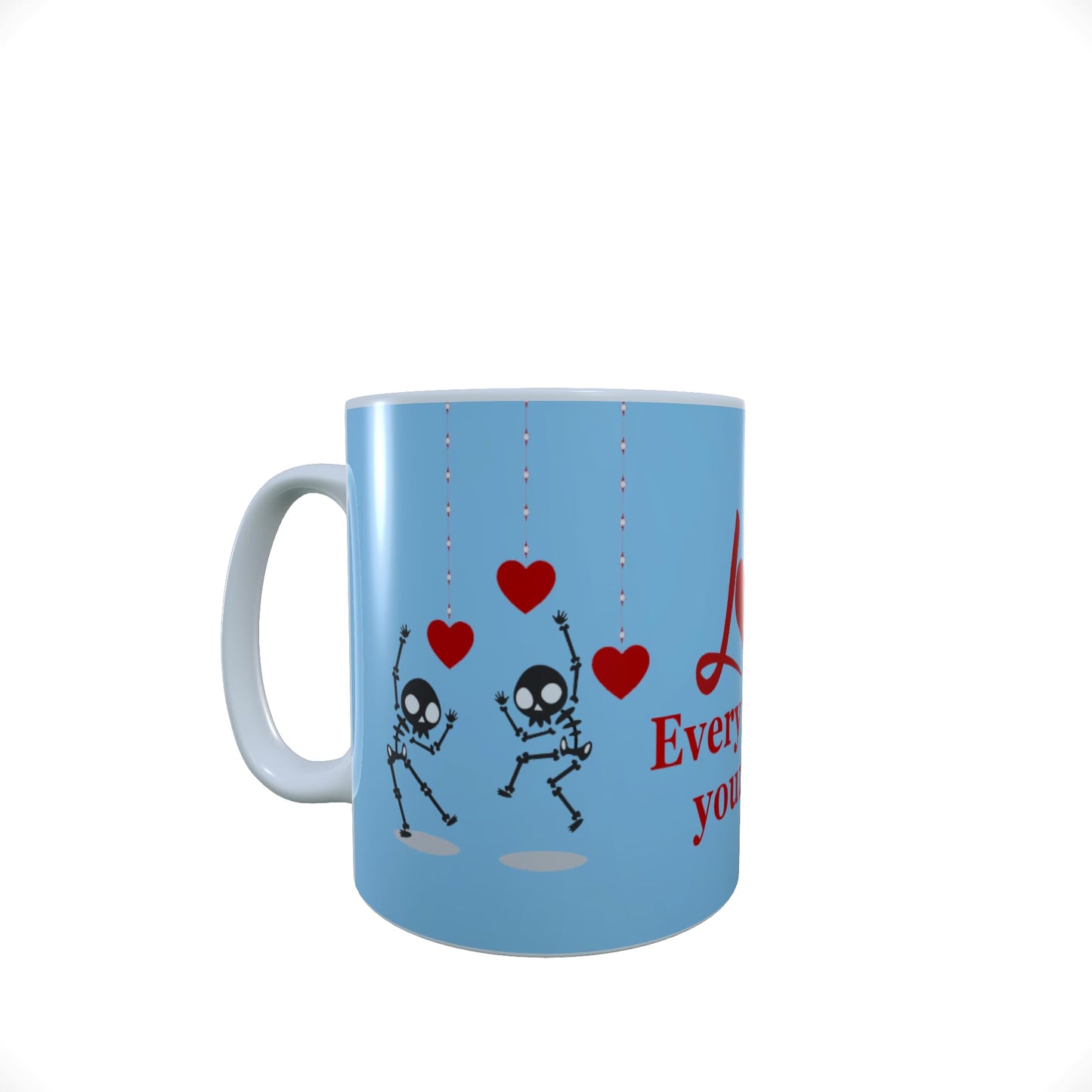 Blue Skeleton Love Every Bone in Your Body Valentine's Day Any Occasion Mug Gift