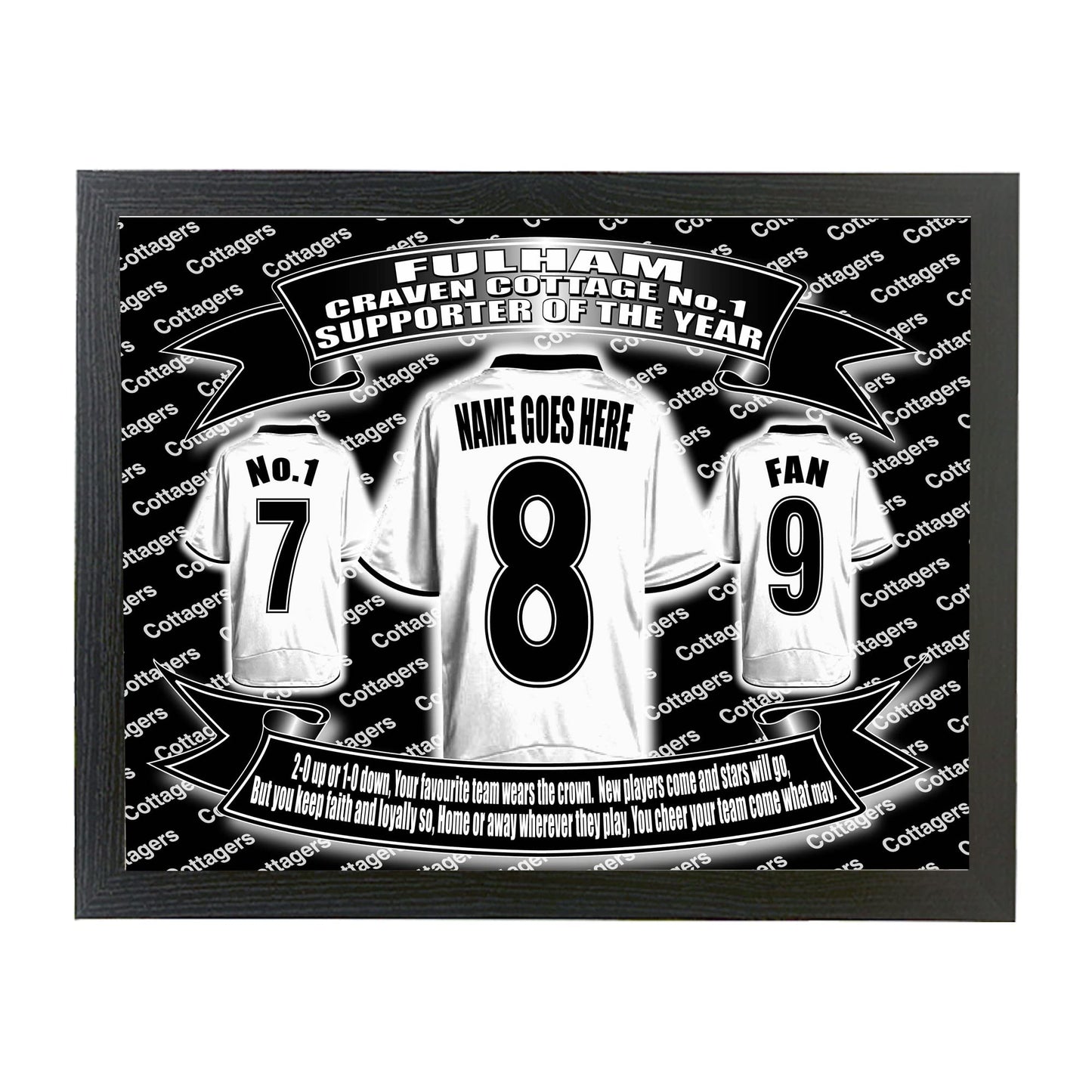 Fulham Football Shirt Personalised Picture Gift