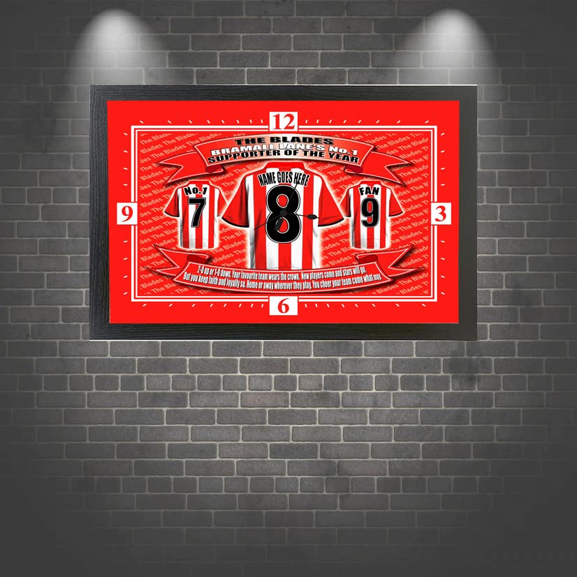Sheffield U Personalised Football Shirt Clock Gift Present