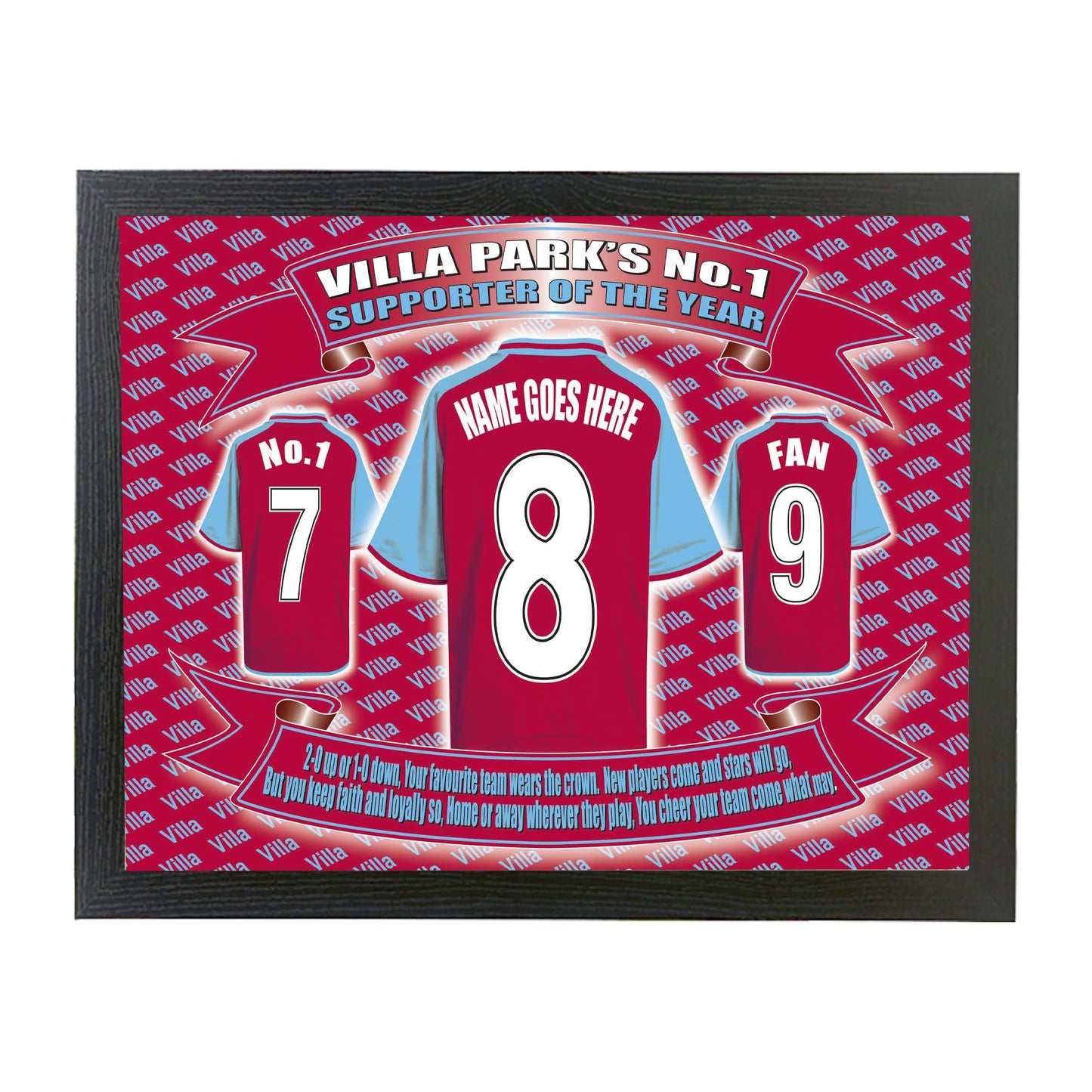 The Villa Personalised Football Shirt Picture Team-Aston Gift