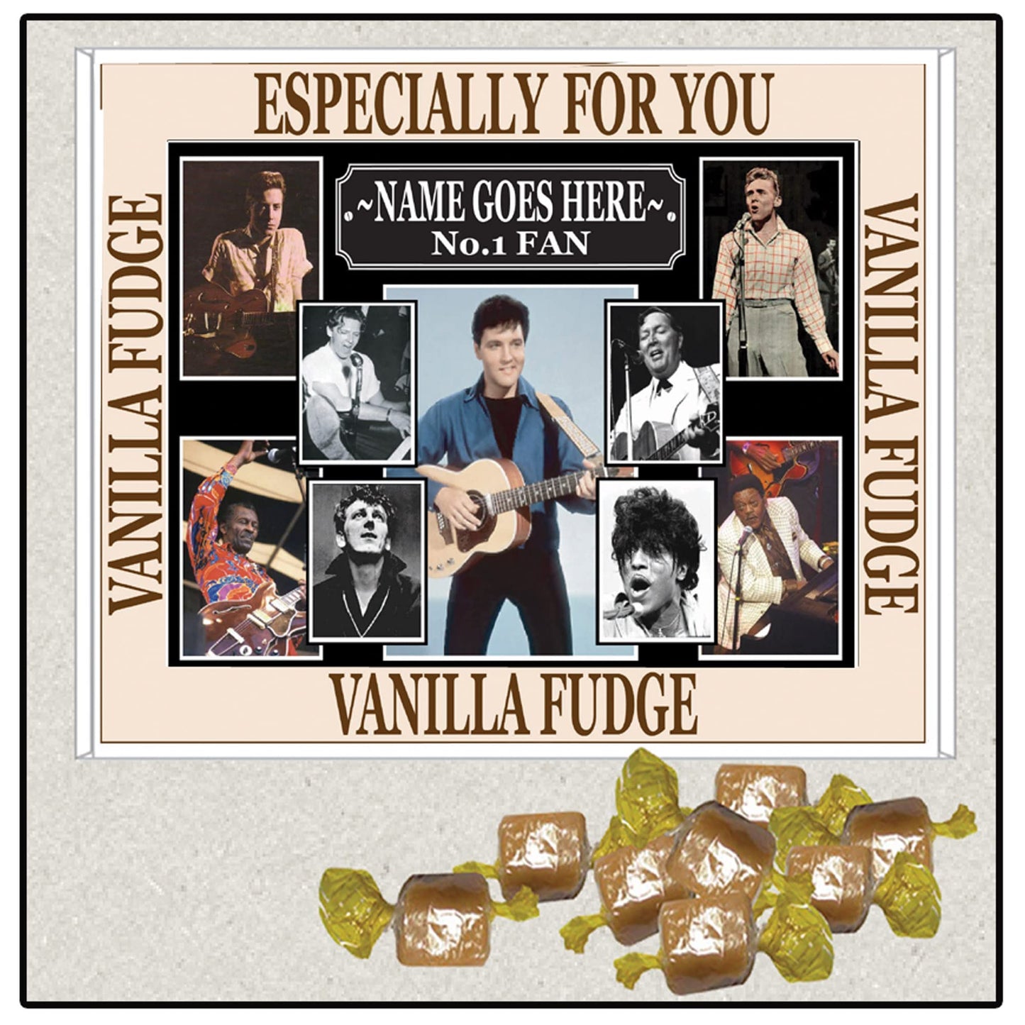 Rock & Roll Greats Celebrity Music Icon Personalised Boxed Sweets Gift Present Choice of Sweets