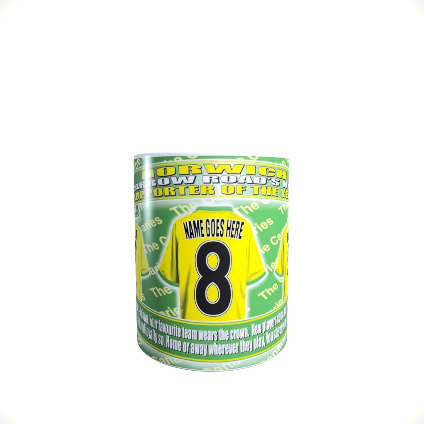 Norwich Personalised Football Shirt Lap Tray And Mug Gift Set