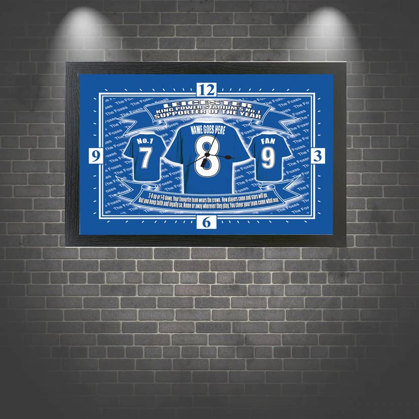 Leicester Football Shirt Personalised Clock Gift Present