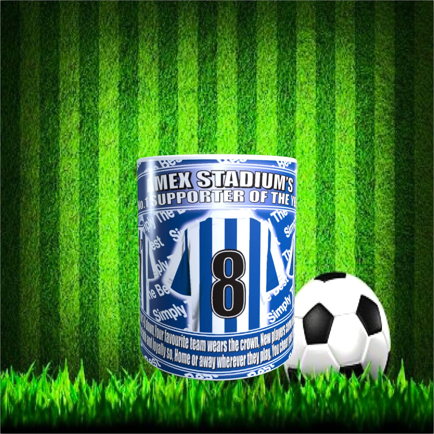 Brighton Football Team Shirt Mug Gift with Chocolate Footballs