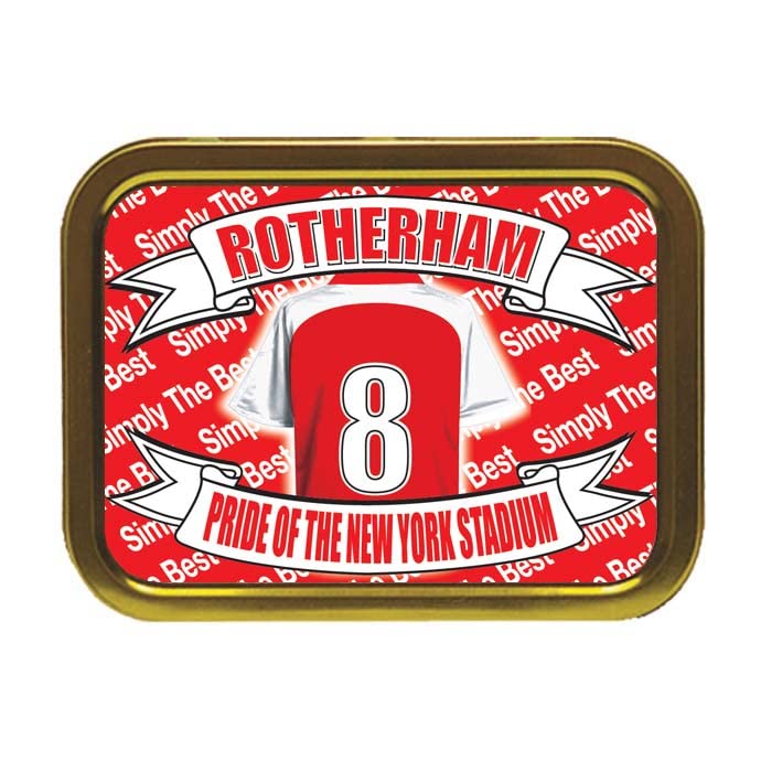 Rotherham Football Shirt Personalised Tobacco Storage Tin & Products