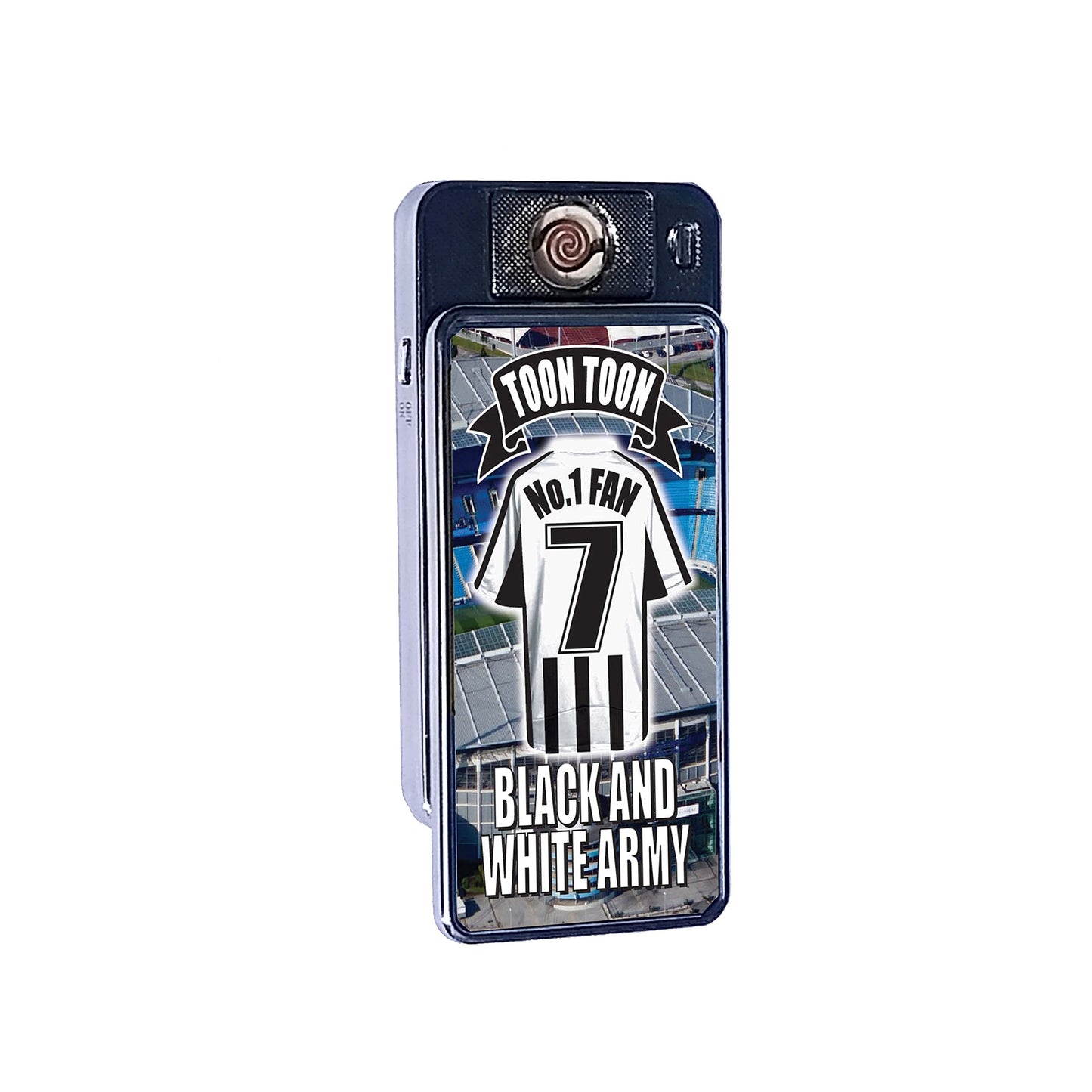 Newcastle No.1 Fan Football Shirt Rechargeable Gift Boxed Silver Metal USB Lighter