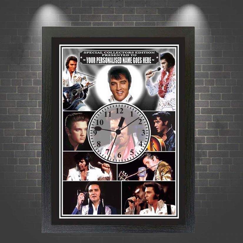 Presley King of Rock n Roll Music Icon Personalised Wall Clock