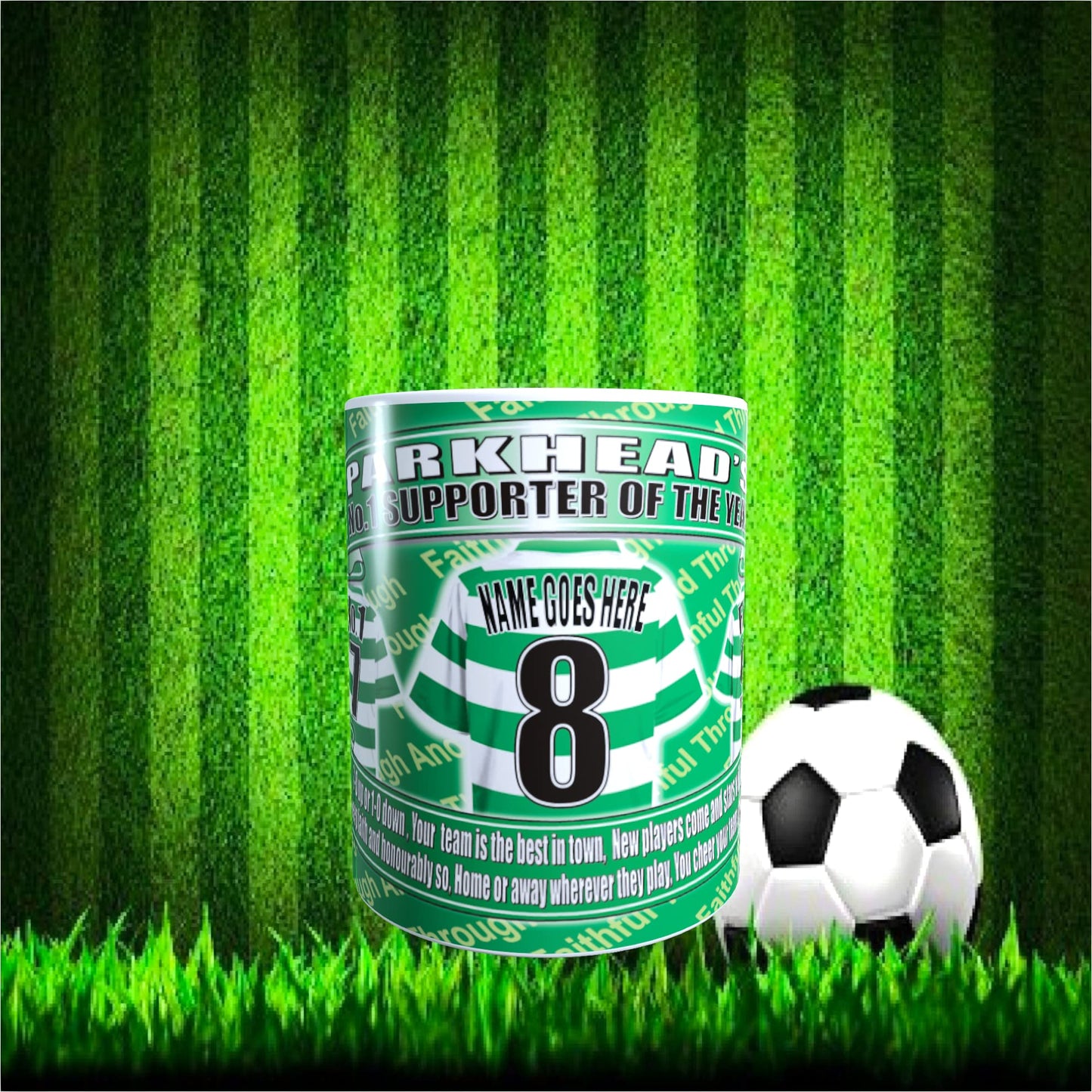 The Celts Football Team Shirt Personalised Mug Gift with Chocolate Footballs