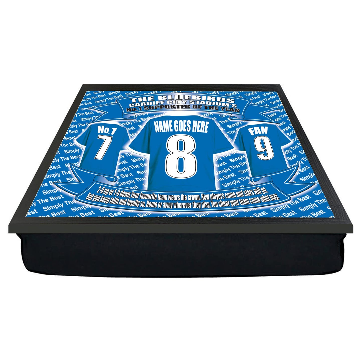 Cardiff Football Shirt Personalised Lap Tray Gift