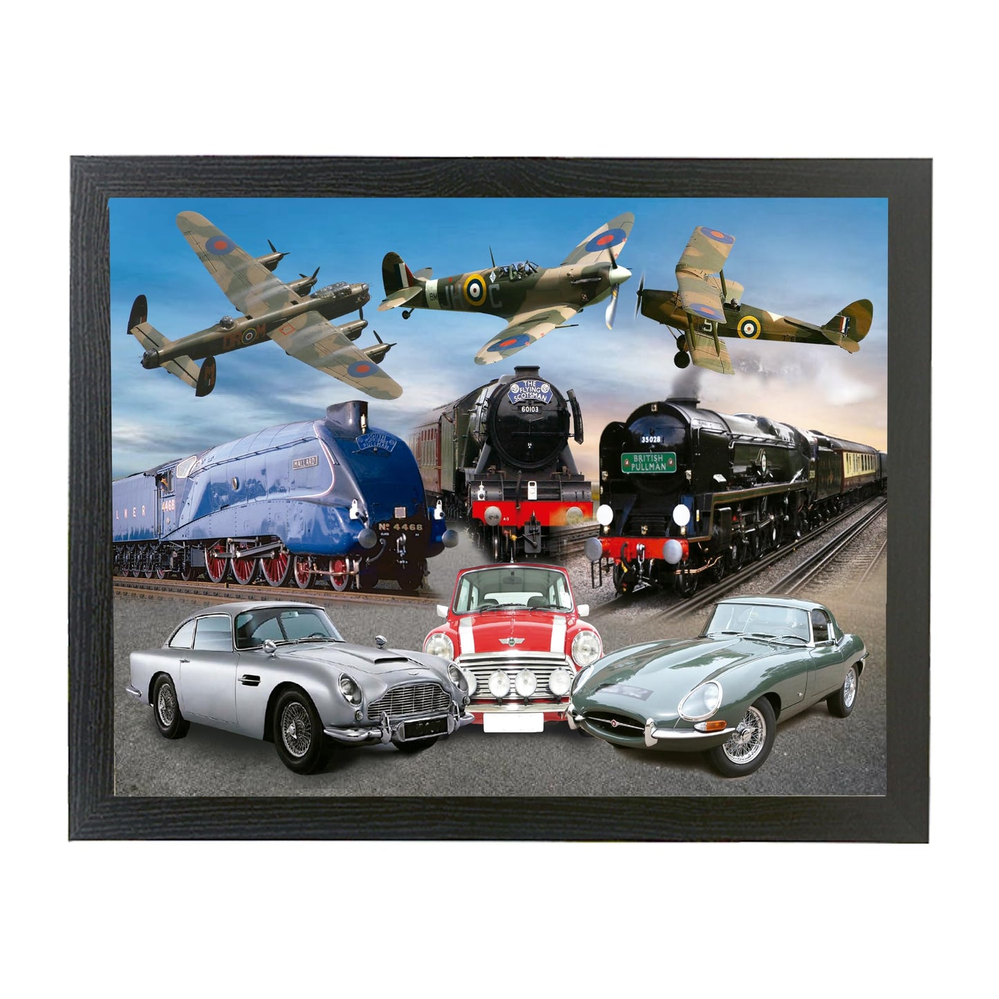 Planes Trains and Automobiles Classic Car & Transport Lap Tray And Mug Gift Set