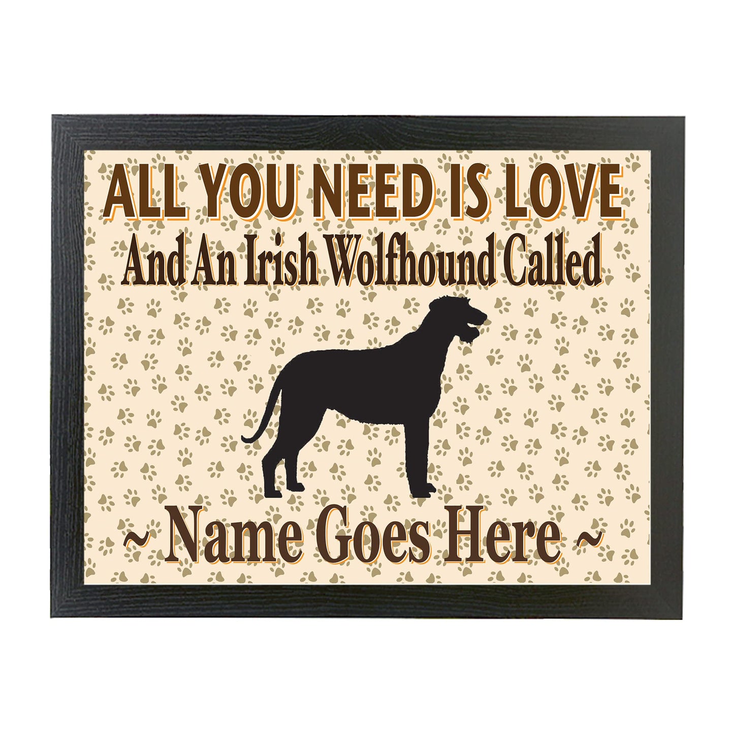 All You Need Is Love Irish Wolfhound Personalised Dog Breed Cushion Lap Tray Bean Bag Gift