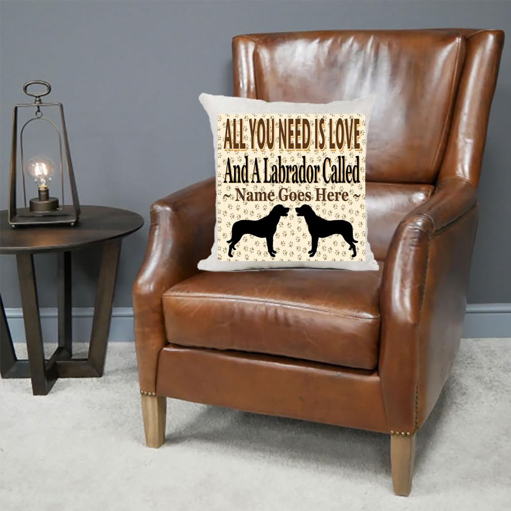 All You Need Is Love And A Labrador Personalised Country Canvas Style Cushion Cover Gift