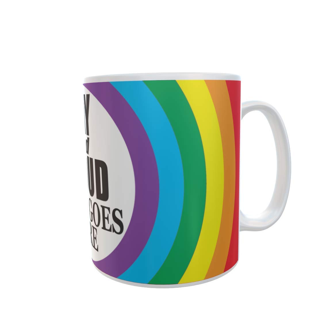 Gay and Proud Rainbow Personalised Ceramic Gift Mug