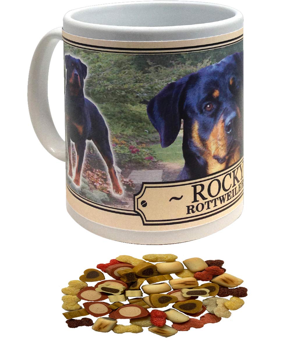 Rottweiler Personalised Dog Breed Gift Mug with Treats