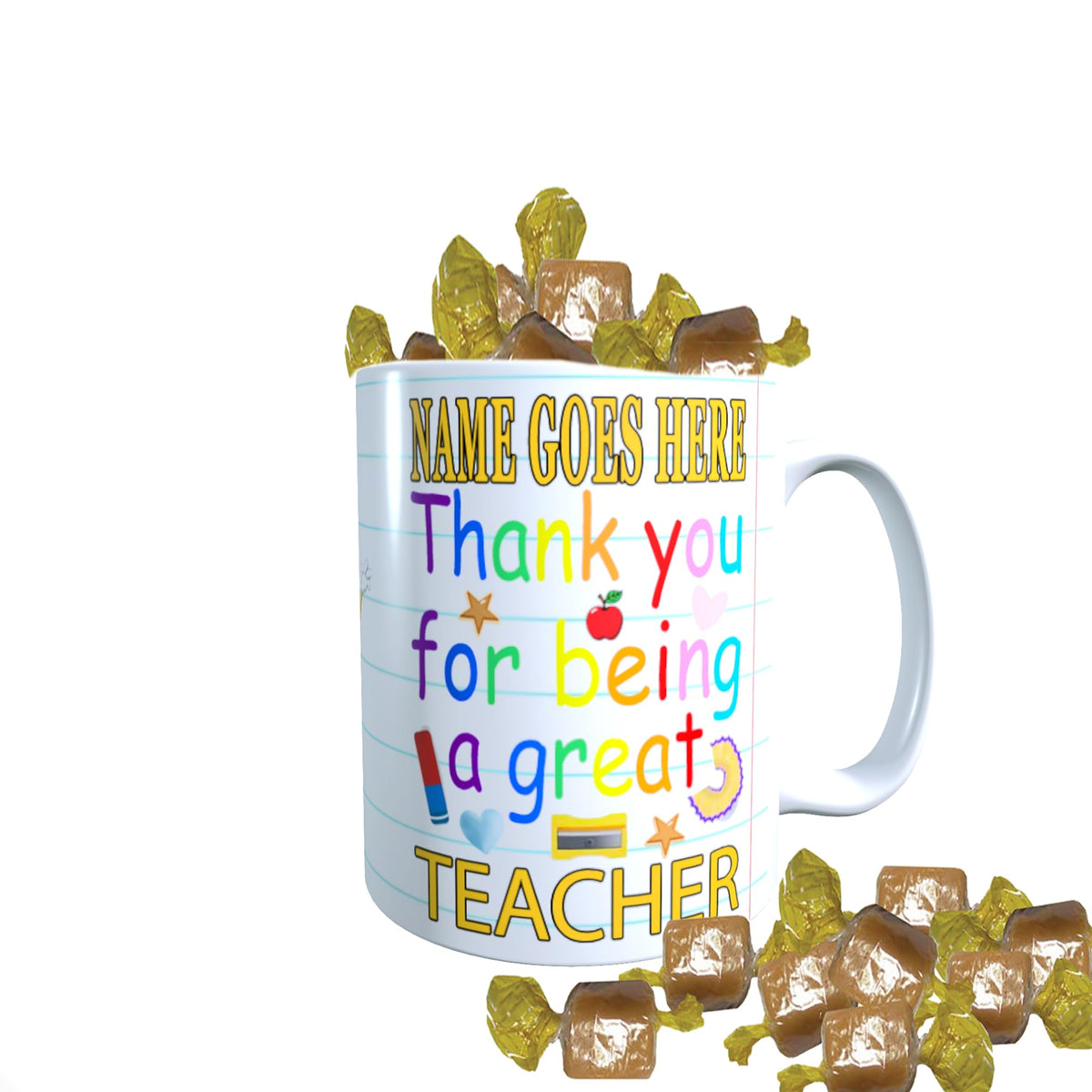 Thanks For Being A Great Teacher Personalised Individually Wrapped Fudge Mug Gift