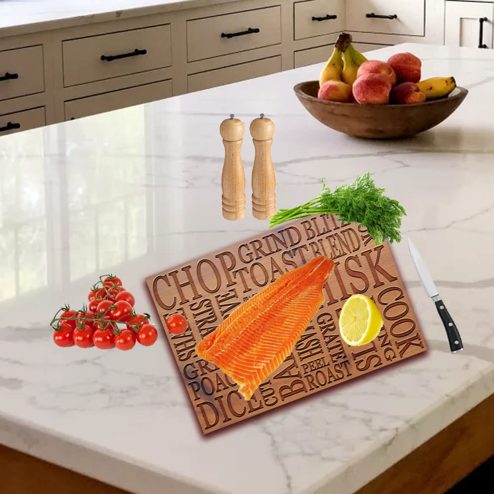 Slice Dice Toast & Roast Wood Effect Toughened Glass Heat Resistant Worktop Saver Cutting Chopping Board Gift