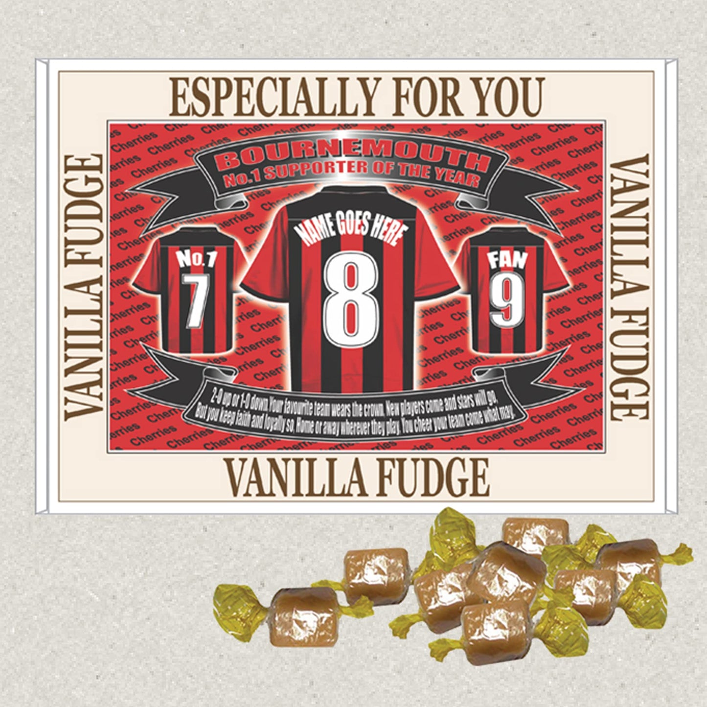 Bournemouth Personalised Football Shirt Gift Boxed Sweets