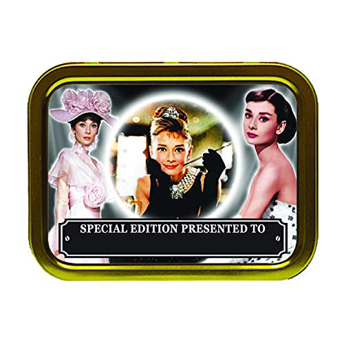 Hepburn Celebrity Icon Personalised Tobacco Storage Tin & Products Movie Star*Audrey