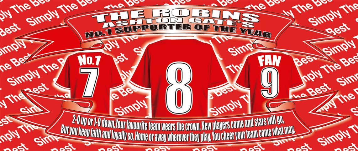 Bristol City Water Bottle - Football Shirt - Silver Aluminium Two Lids - Unisex Gift