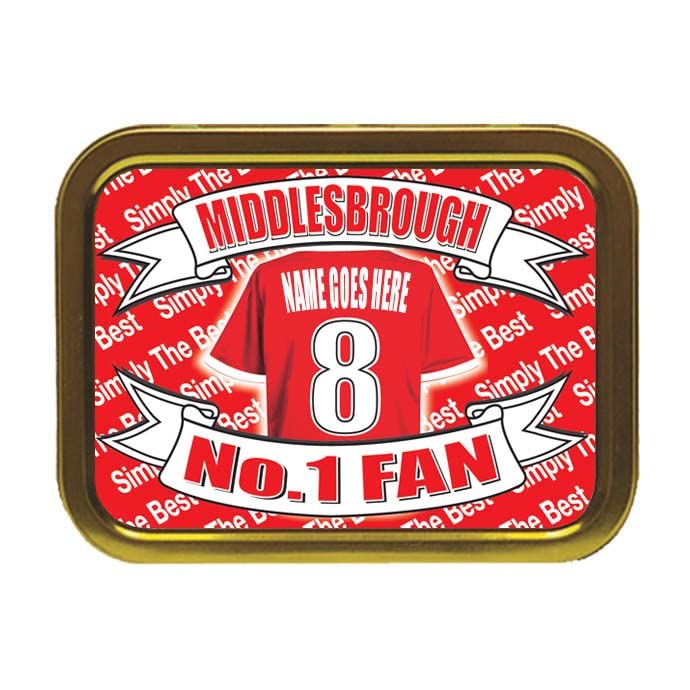 Middlesbrough Football Shirt Personalised Tobacco Storage Tin & Products