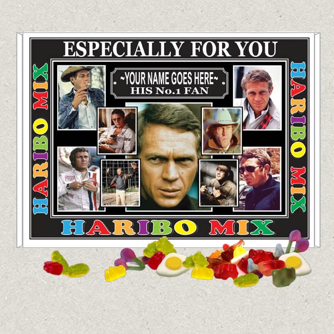 Steve McQ Celebrity Movie Icon Personalised Boxed Sweets Gift Present Choice of Sweets