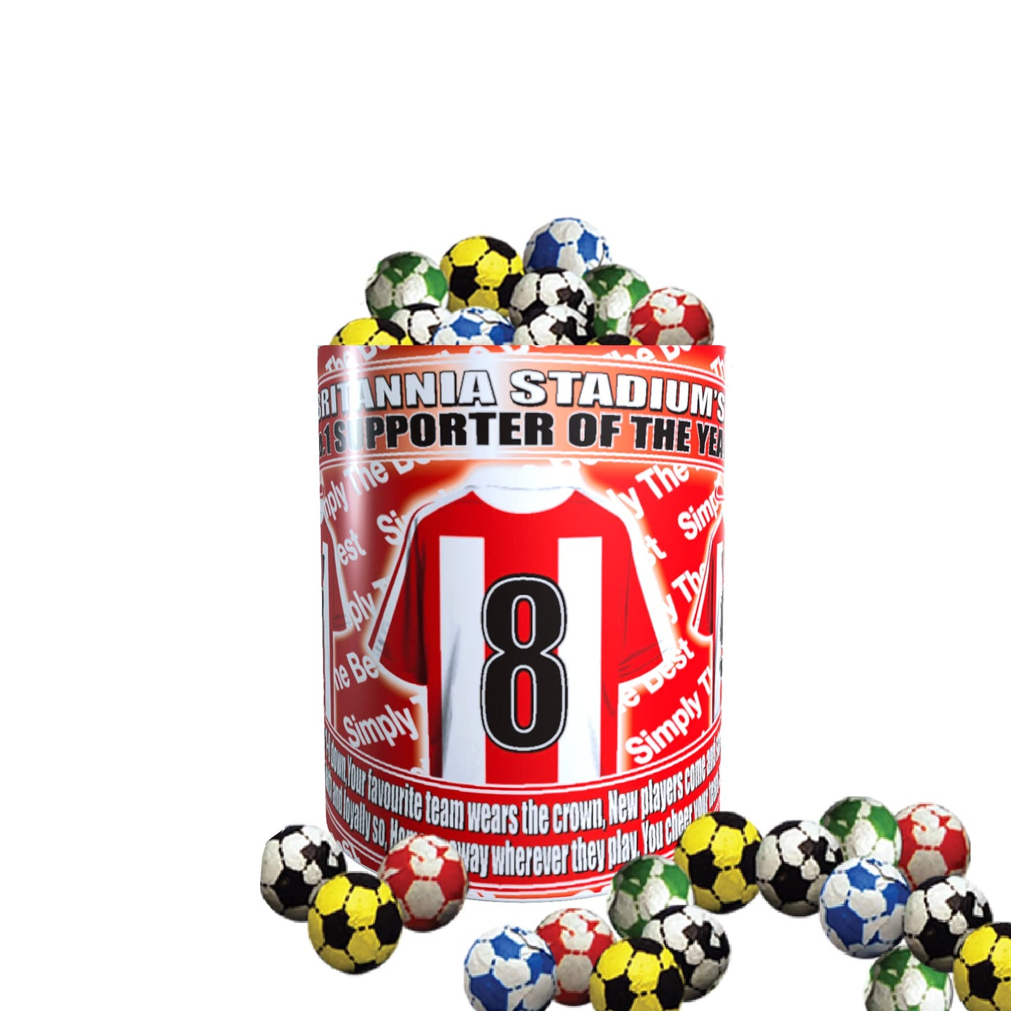Stoke Football Team Shirt Mug Gift with Chocolate Footballs