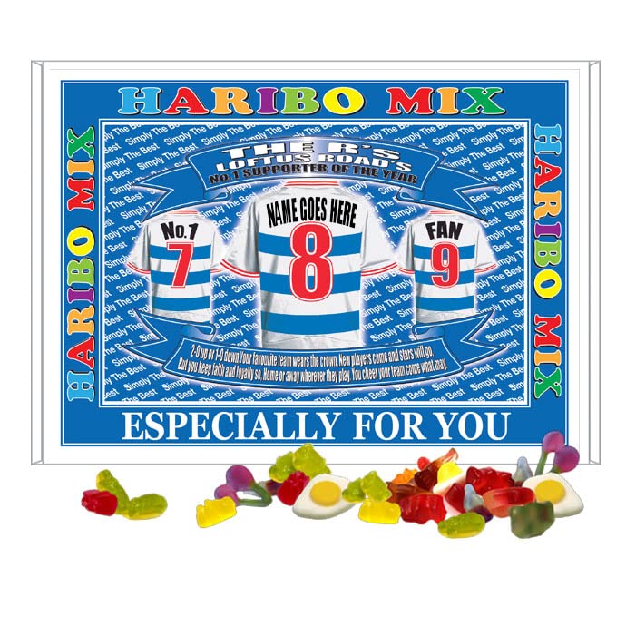 Queens PR Football Shirt Personalised Gift Boxed Sweets Variety