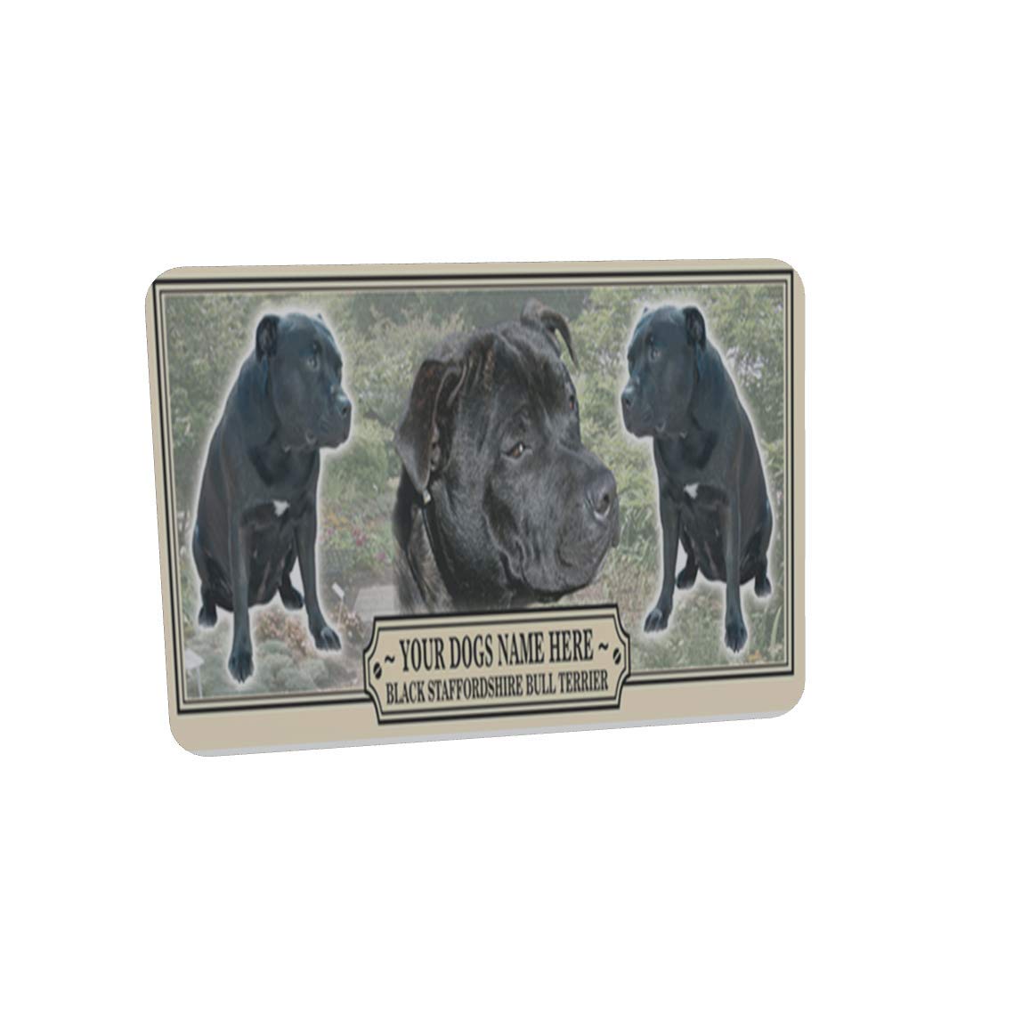 Black Staffordshire Bull Terrier Personalised Dog Breed Mouse Mat Gift