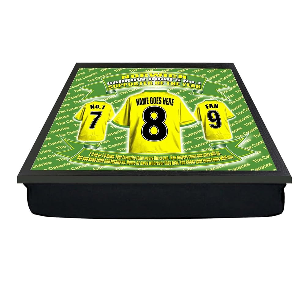Norwich Personalised Football Shirt Lap Tray And Mug Gift Set