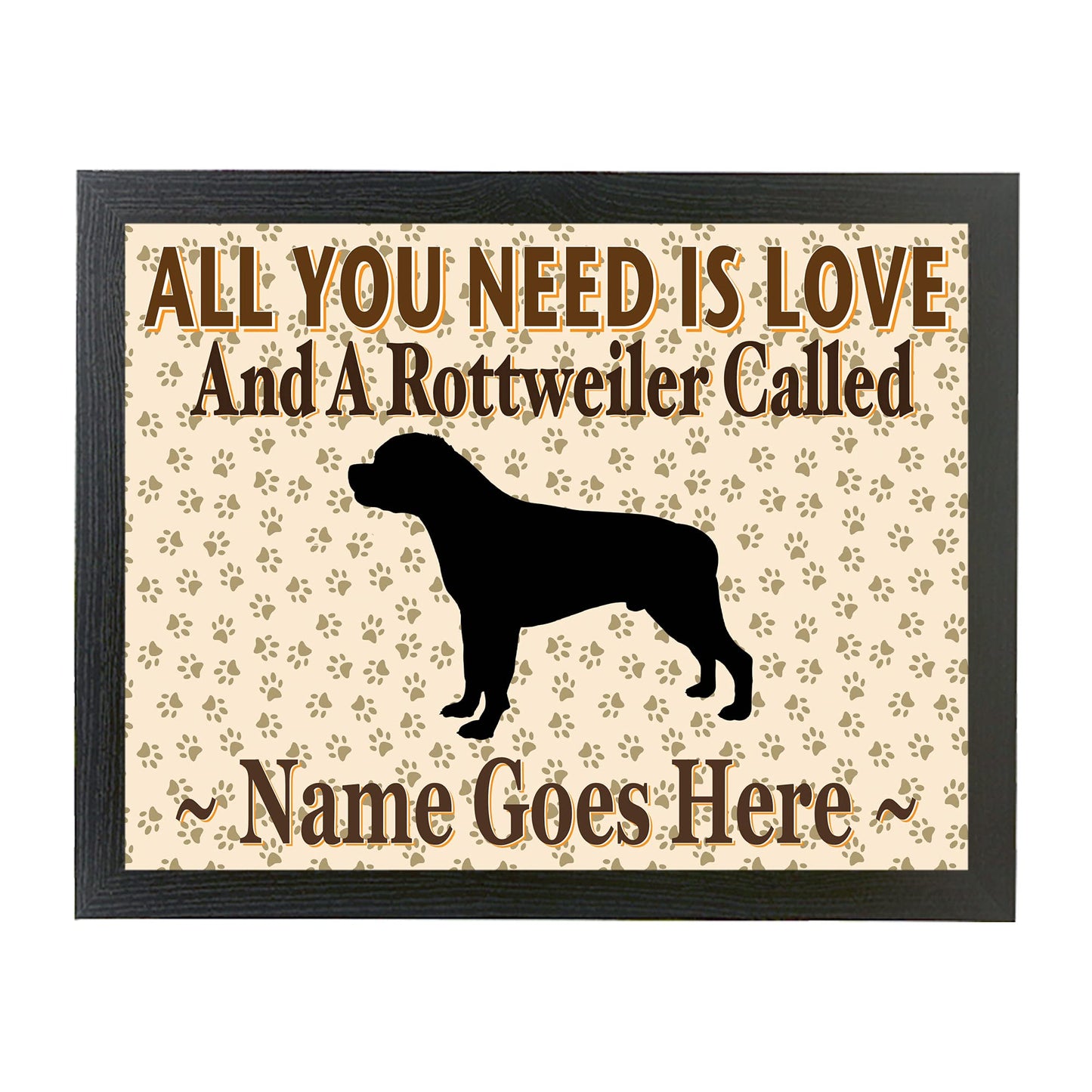 All You Need Is Love Rottweiler Personalised Dog Breed Cushion Lap Tray Bean Bag Gift