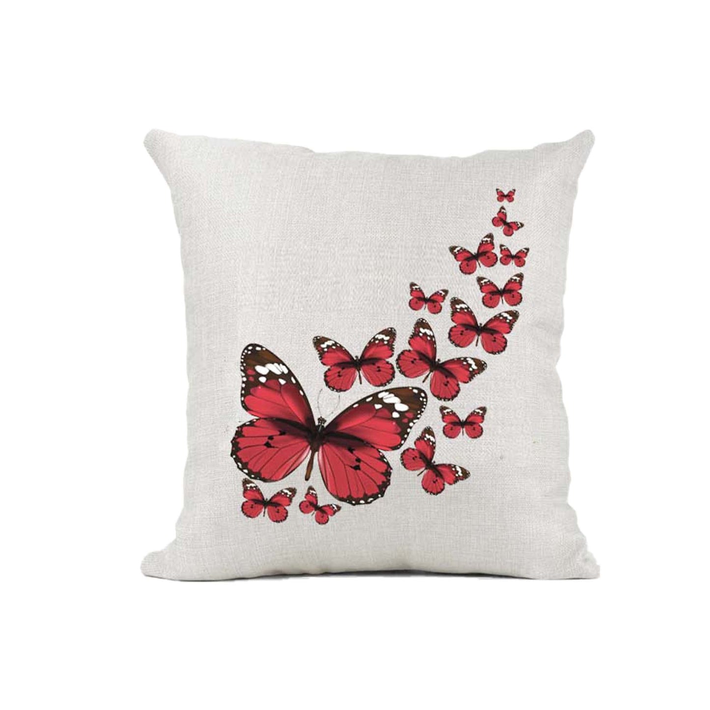 Butterfly Display Naturally Woven Linen Style Cushion Cover Pillow Gift Available In Choice Of Colours