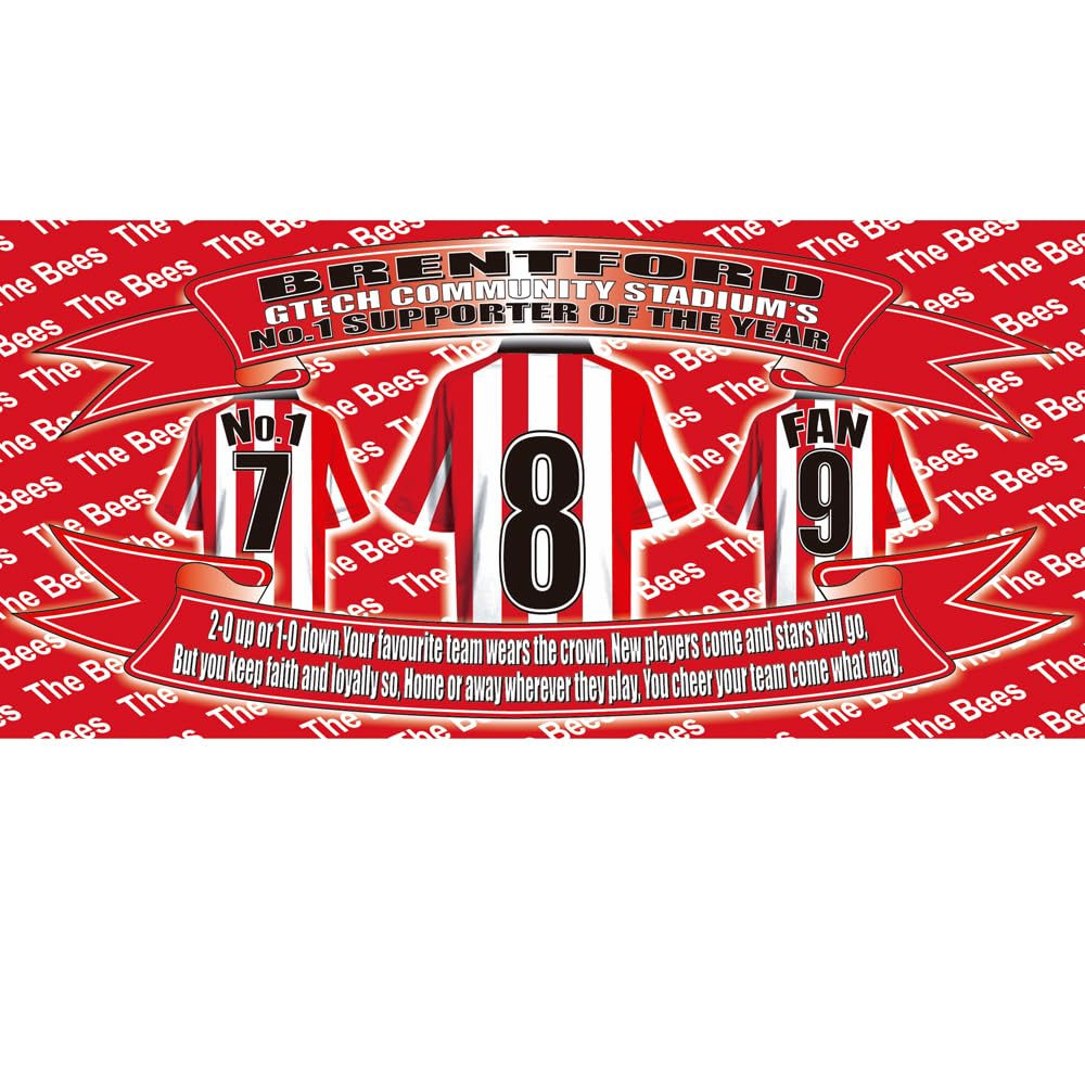 Brentford Football Shirt Silver Aluminium Two Lid Unisex Water Bottle Gift