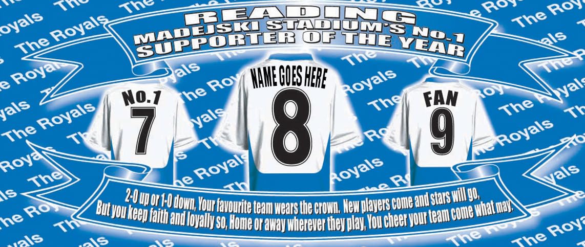 Personalised Reading Water Bottle - Football Shirt - Silver Aluminium Two Lids - Unisex Gift