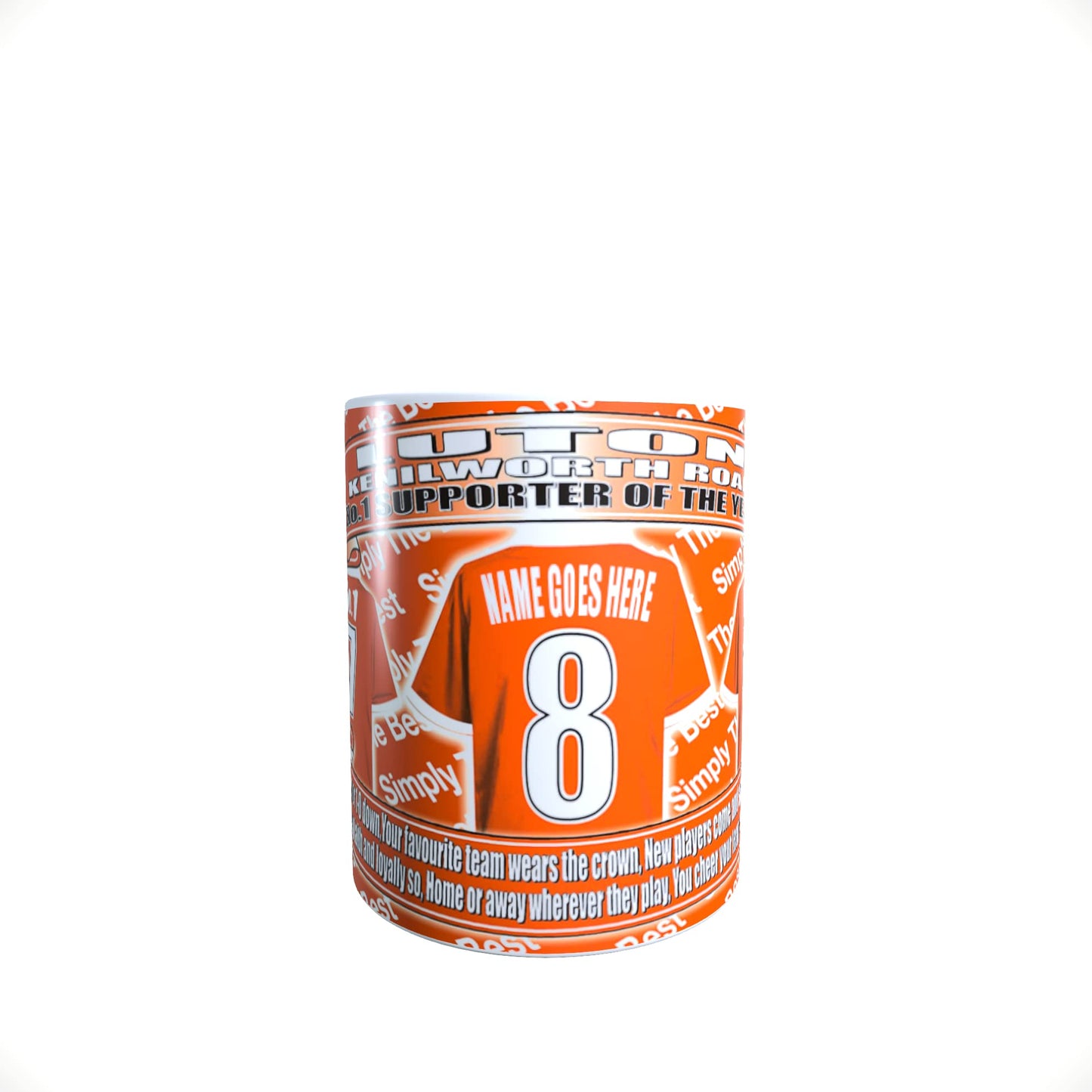Luton Personalised Football Shirt Lap Tray And Mug Gift Set