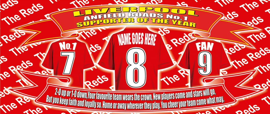 The Reds Personalised Football Shirt Silver Aluminium Two Lid Unisex Water Bottle Gift team-Liverpool