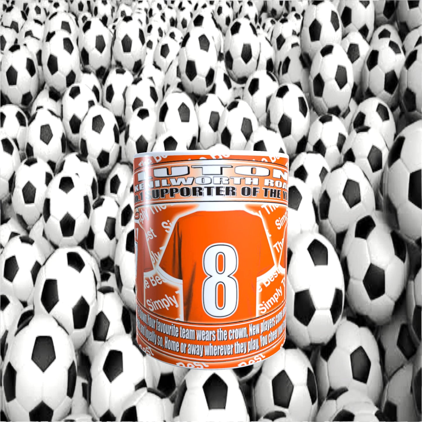 Luton Football Team Shirt Mug Gift with Chocolate Footballs