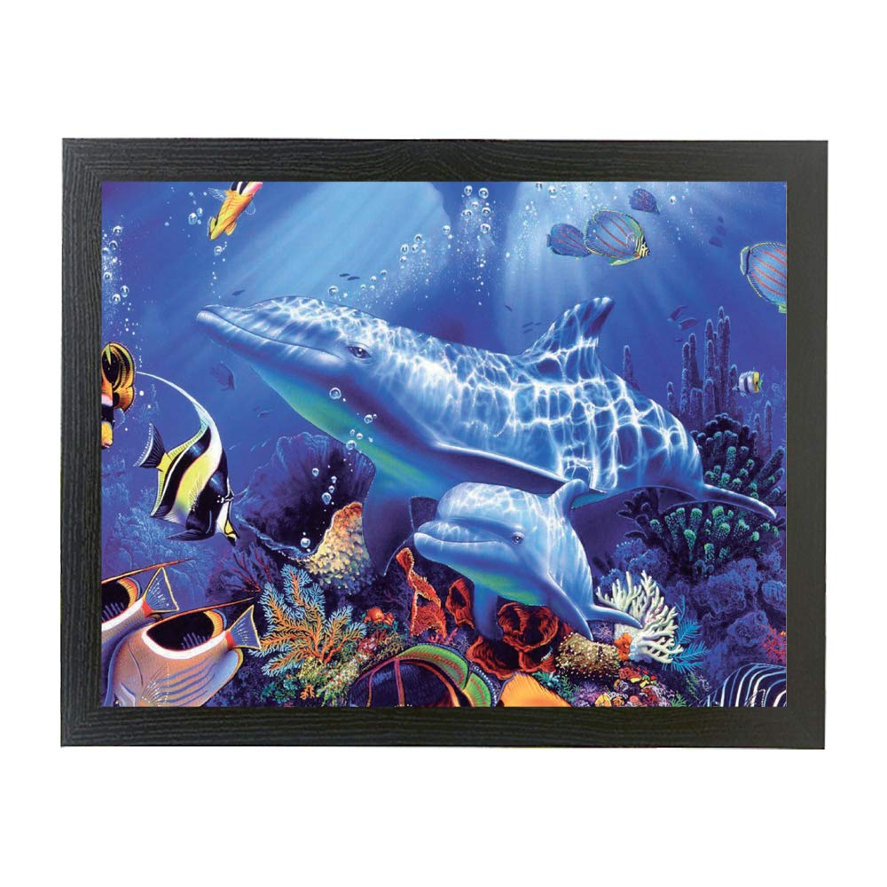 Dolphins and Fish in a sea life scene gift lap tray