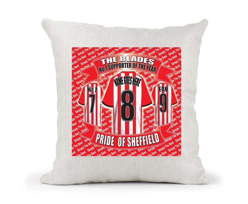 Sheffield U Personalised Football Country Canvas Style Cushion Cover Gift